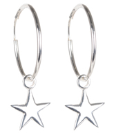Øreringe i Sterling sølv med stjerne i blankpoleret Sterling sølv.